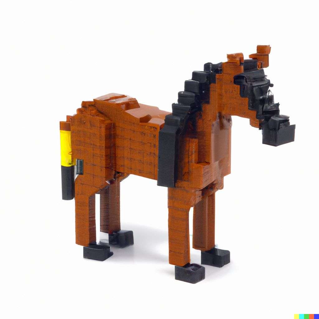 a horse, made from LEGO bricks